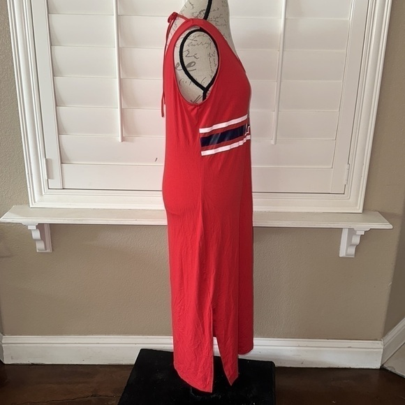 Los Angeles Angels G-III 4Her by Carl Banks Red/Navy Opening Day Maxi Dress - Picture 4 of 13